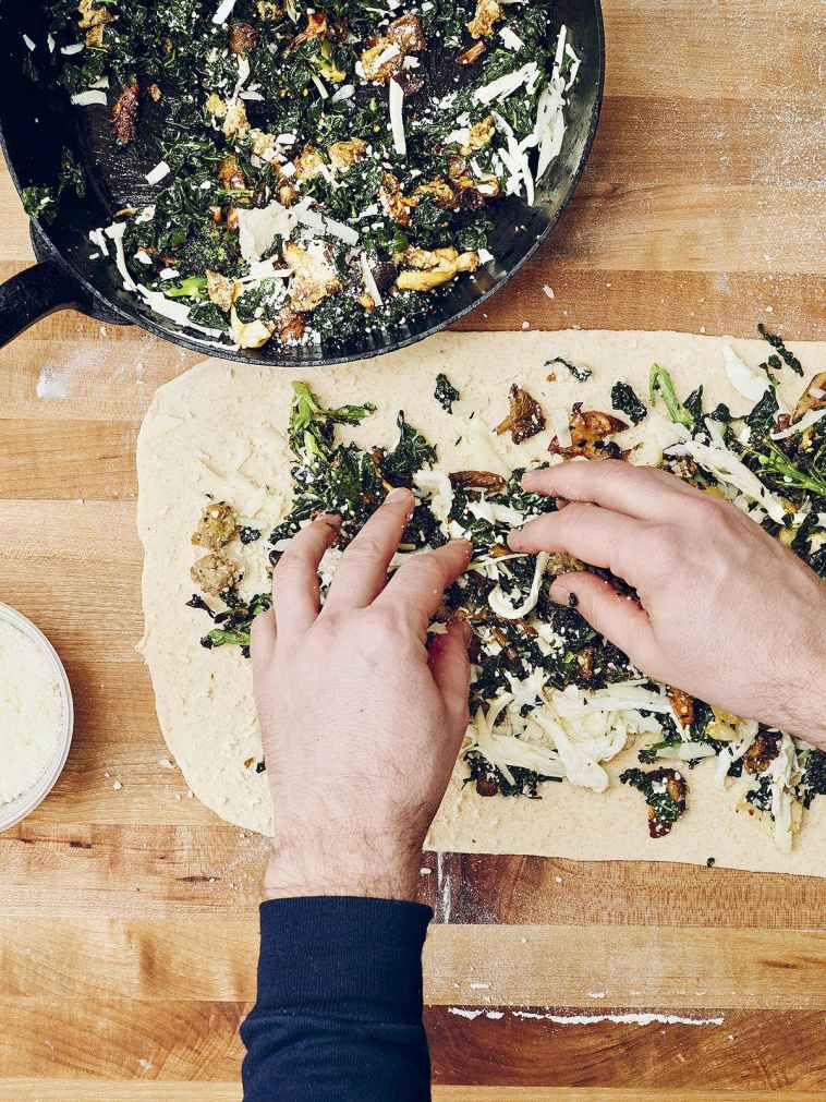 Savory Morning Bun with Sausage, Fontina, and Broccoli Rabe