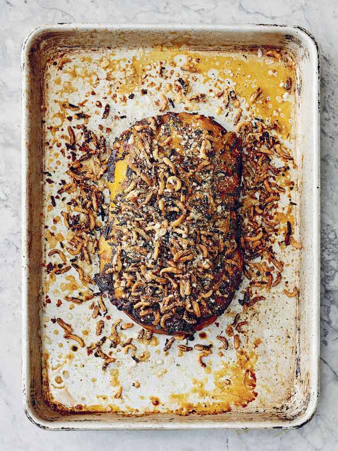 Butternut Squash Stuffed with Hazelnuts, Fontina, and Italian Sausage