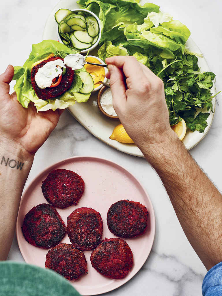 Crispy Quinoa Beet Cakes