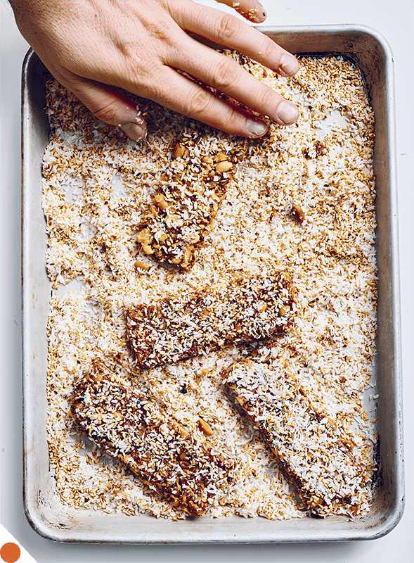 Snack Bars with Quinoa, Mango, Nuts, and Coconut