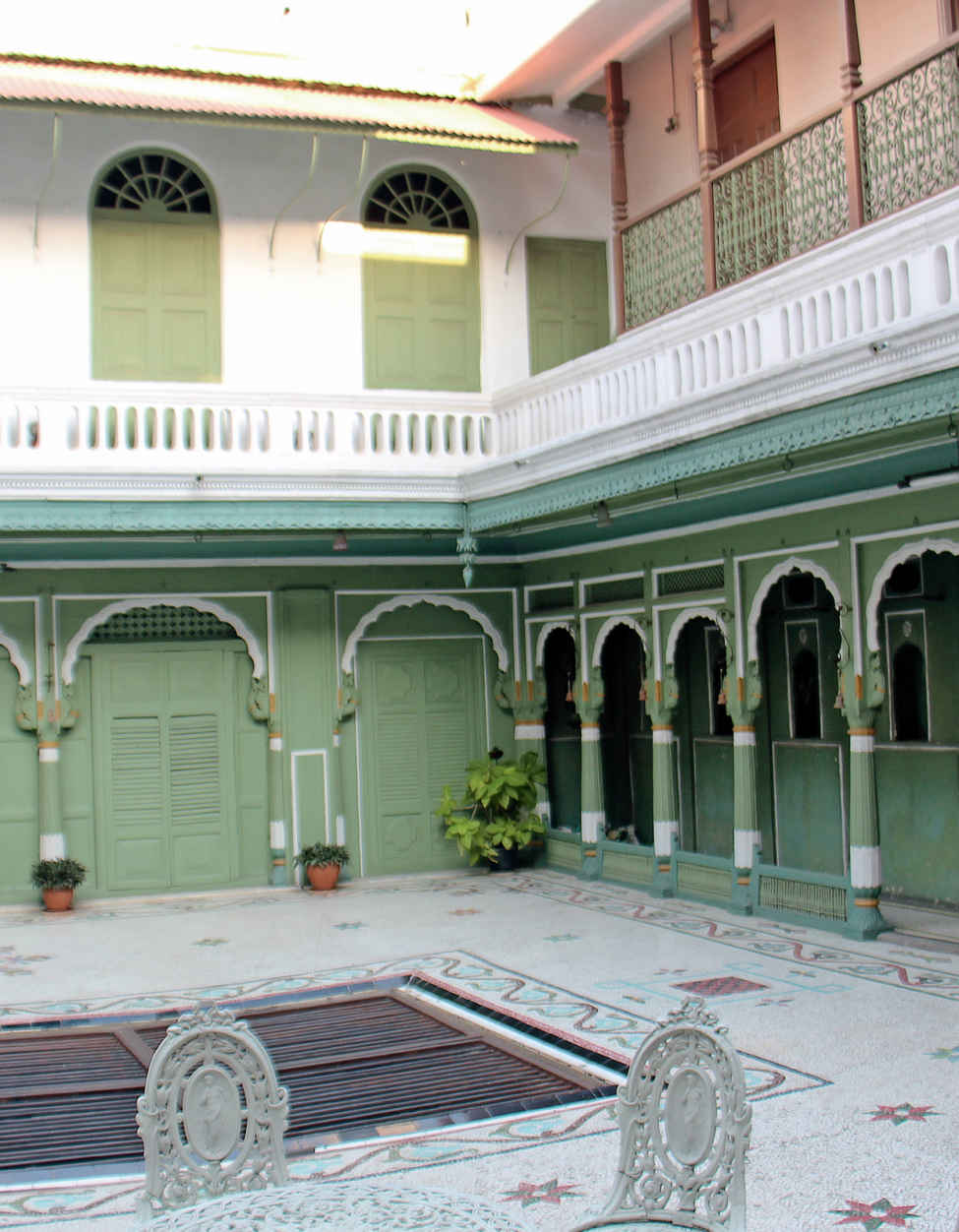 A courtyard in Vinita Pittie’s mansion in Old Hyderabad City